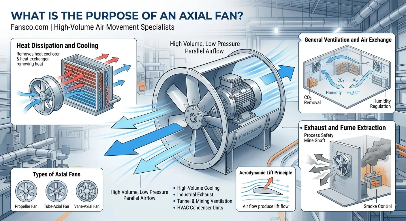 What is the purpose of axial fan?